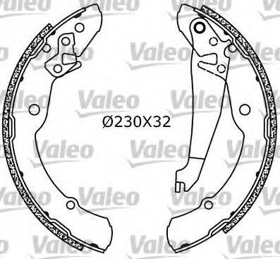 Valeo 554754 - Комплект тормозных колодок, барабанные autospares.lv