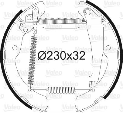 Valeo 554731 - Комплект тормозных колодок, барабанные autospares.lv