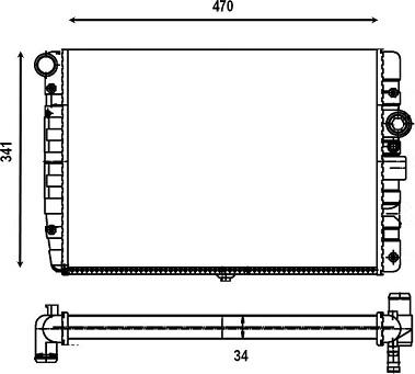 Valeo 555708 - Радиатор, охлаждение двигателя autospares.lv