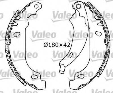 Valeo 553864 - Комплект тормозных колодок, барабанные autospares.lv
