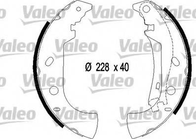 Valeo 553867 - Комплект тормозных колодок, барабанные autospares.lv