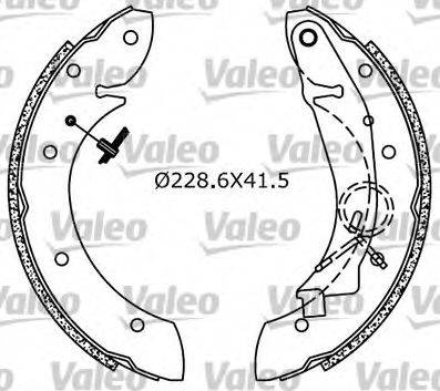 Valeo 554708 - Комплект тормозных колодок, барабанные autospares.lv