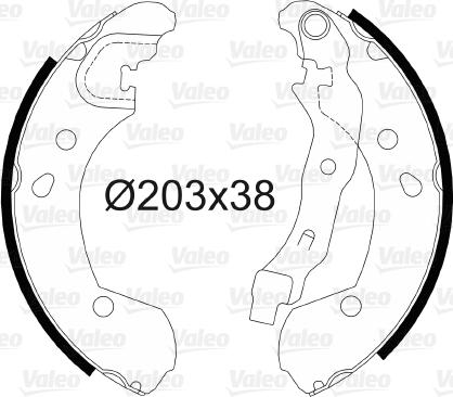 Valeo 564099 - Комплект тормозных колодок, барабанные autospares.lv