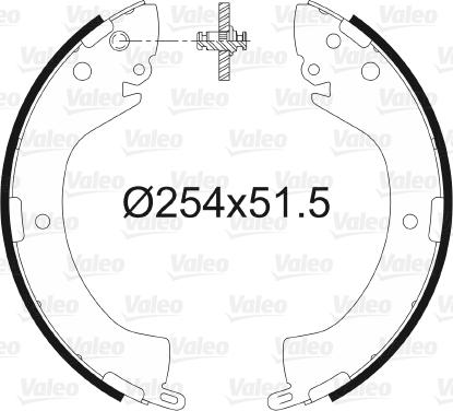 Valeo 564096 - Комплект тормозных колодок, барабанные autospares.lv