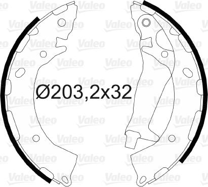 Valeo 564090 - Комплект тормозных колодок, барабанные autospares.lv