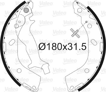 Valeo 564091 - Комплект тормозных колодок, барабанные autospares.lv