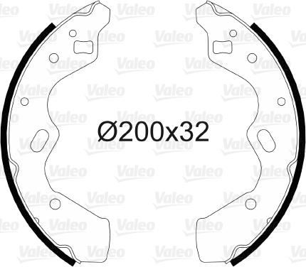 Valeo 564093 - Комплект тормозных колодок, барабанные autospares.lv