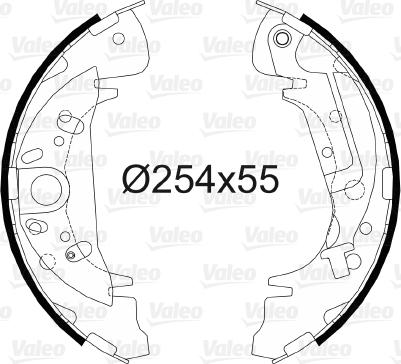 Valeo 564056 - Комплект тормозных колодок, барабанные autospares.lv