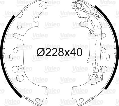 Valeo 564064 - Тормозные башмаки, барабанные autospares.lv