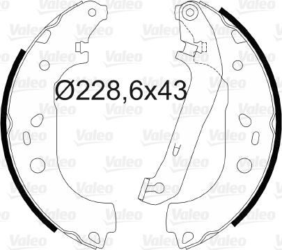 Valeo 564068 - Комплект тормозных колодок, барабанные autospares.lv