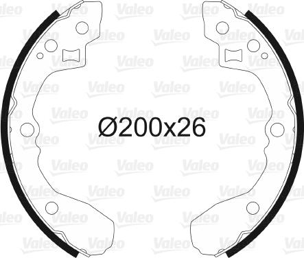 Valeo 564000 - Комплект тормозных колодок, барабанные autospares.lv