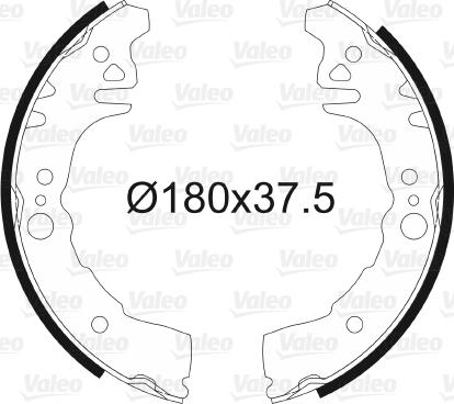 Valeo 564002 - Комплект тормозных колодок, барабанные autospares.lv