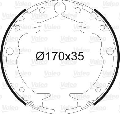 Valeo 564016 - Комплект тормозов, ручник, парковка autospares.lv