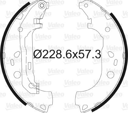 Valeo 564011 - Комплект тормозных колодок, барабанные autospares.lv