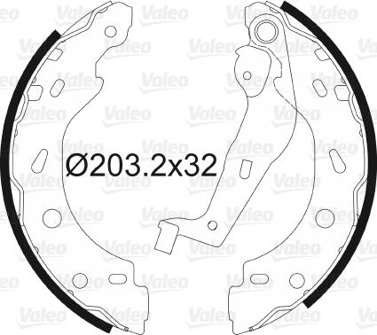 Valeo 564013 - Комплект тормозных колодок, барабанные autospares.lv