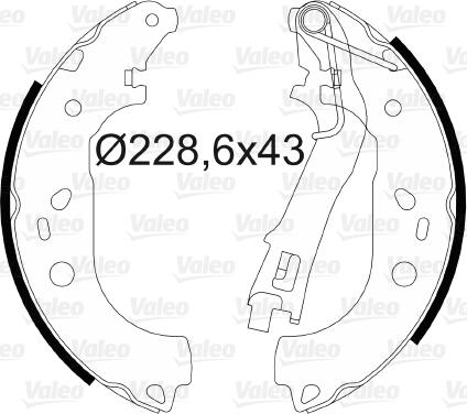 Valeo 564085 - Комплект тормозных колодок, барабанные autospares.lv