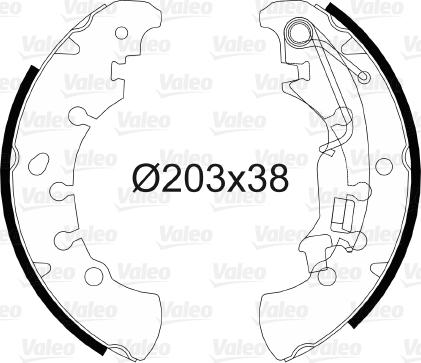 Valeo 564083 - Комплект тормозных колодок, барабанные autospares.lv