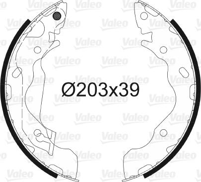 Valeo 564034 - Комплект тормозных колодок, барабанные autospares.lv