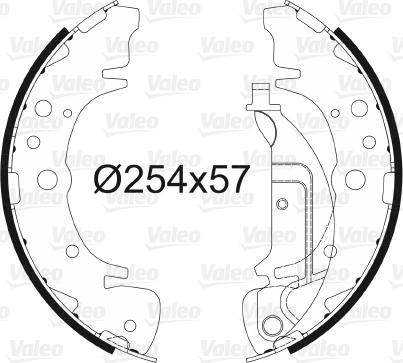 Valeo 564024 - Комплект тормозных колодок, барабанные autospares.lv