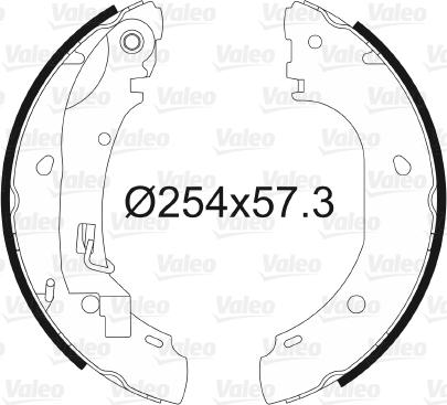 Valeo 564025 - Комплект тормозных колодок, барабанные autospares.lv