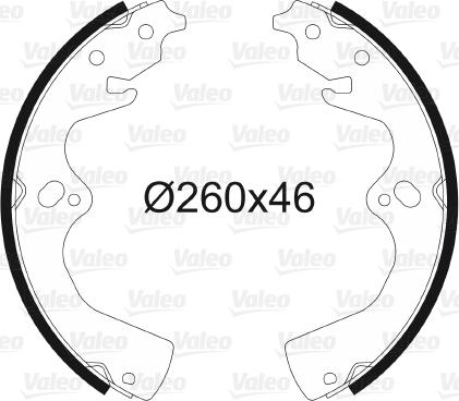 Valeo 564026 - Комплект тормозных колодок, барабанные autospares.lv