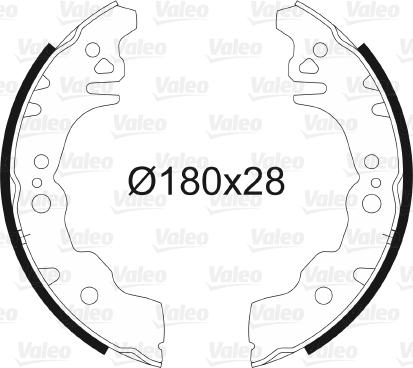 Valeo 564079 - Комплект тормозных колодок, барабанные autospares.lv