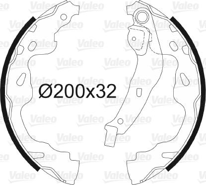 Valeo 564075 - Комплект тормозных колодок, барабанные autospares.lv