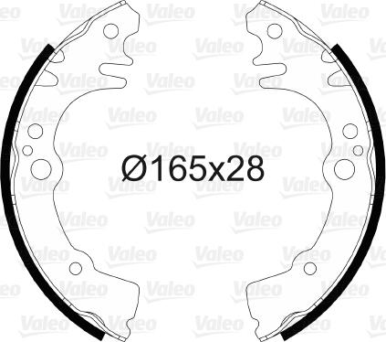 Valeo 564078 - Комплект тормозных колодок, барабанные autospares.lv