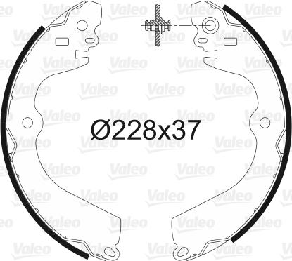 Valeo 564195 - Комплект тормозных колодок, барабанные autospares.lv