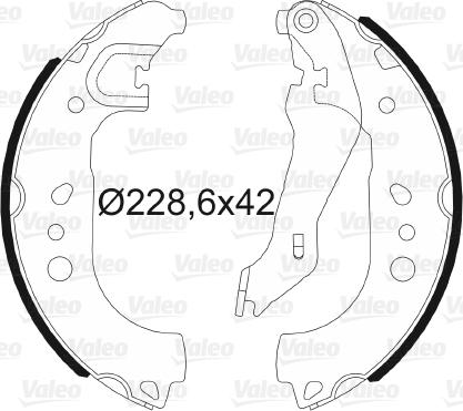 Valeo 564192 - Комплект тормозных колодок, барабанные autospares.lv