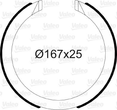 Valeo 564149 - Комплект тормозов, ручник, парковка autospares.lv