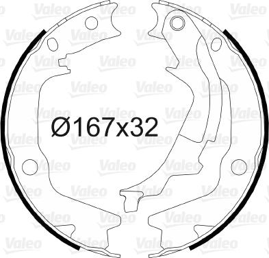 Valeo 564156 - Комплект тормозных колодок, барабанные autospares.lv