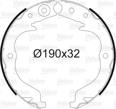 Valeo 564151 - Комплект тормозов, ручник, парковка autospares.lv