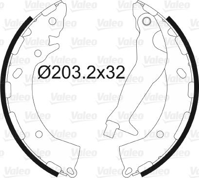 Valeo 564169 - Комплект тормозных колодок, барабанные autospares.lv