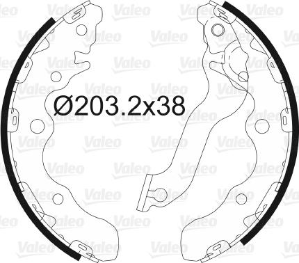 Valeo 564161 - Комплект тормозных колодок, барабанные autospares.lv