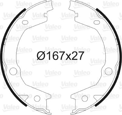Valeo 564162 - Комплект тормозов, ручник, парковка autospares.lv