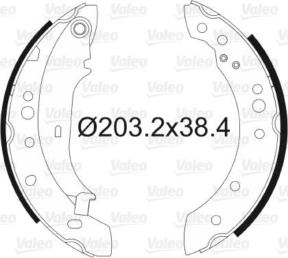 Valeo 564105 - Комплект тормозных колодок, барабанные autospares.lv