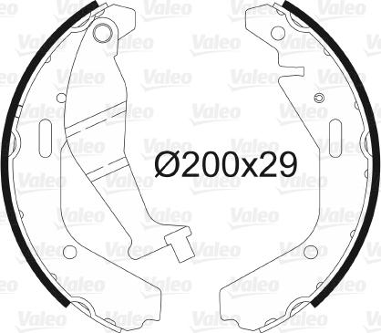 Valeo 564102 - Комплект тормозных колодок, барабанные autospares.lv