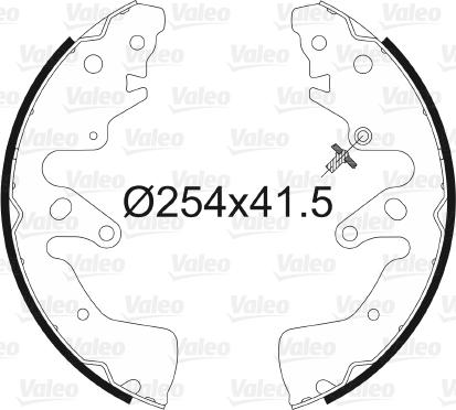 Valeo 564107 - Комплект тормозных колодок, барабанные autospares.lv