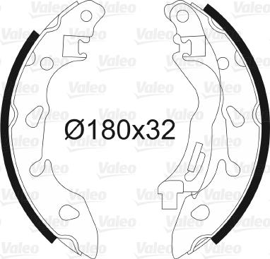 Valeo 564185 - Комплект тормозных колодок, барабанные autospares.lv