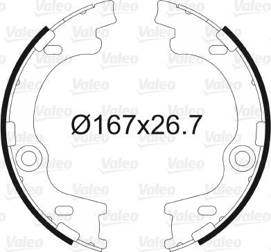 Valeo 564186 - Комплект тормозов, ручник, парковка autospares.lv