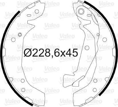 Valeo 564187 - Комплект тормозных колодок, барабанные autospares.lv