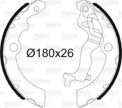 Valeo 564129 - Комплект тормозных колодок, барабанные autospares.lv