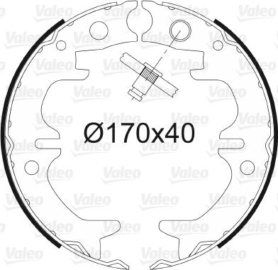 Valeo 564179 - Комплект тормозов, ручник, парковка autospares.lv