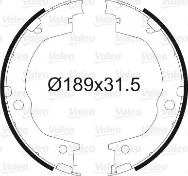 Valeo 564170 - Комплект тормозов, ручник, парковка autospares.lv