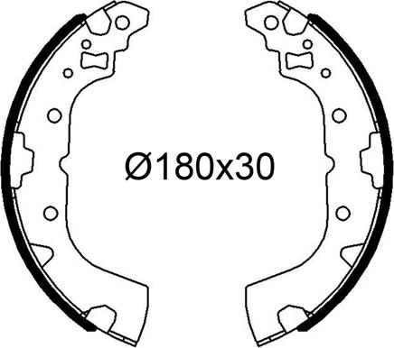 Valeo 564281 - Комплект тормозных колодок, барабанные autospares.lv