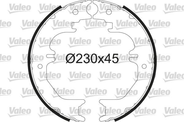 Valeo 564235 - Комплект тормозных колодок, барабанные autospares.lv