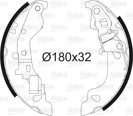 Valeo 562990 - Комплект тормозных колодок, барабанные autospares.lv