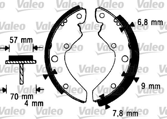 Valeo 562986 - Комплект тормозных колодок, барабанные autospares.lv