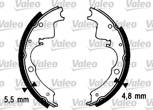 Valeo 562987 - Комплект тормозных колодок, барабанные autospares.lv